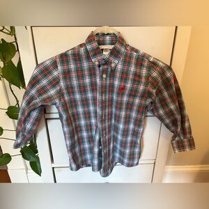 The Beaufort Bonnet Company Boy’s 3T Red and Green Casual Button Down Shirt